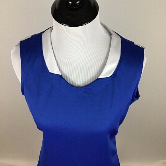 Nike Team Sleeveless Athletic Top Blue White Small - Picture 4 of 7